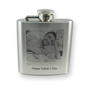 Photo Engraved 6oz Hip Flask with Tumblers