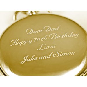 Gold coloured Photo Engraved Pocket Watch