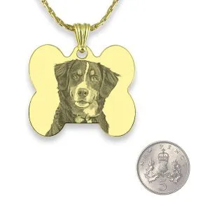 Engraved Dog Tag - Gold Plate Personalised Collar Tag - Image 2