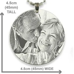Dimensions of Rhodium Medallion Photo Pendant