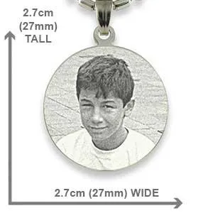 Dimensions of Silver 925 Medium Round Photo Pendant