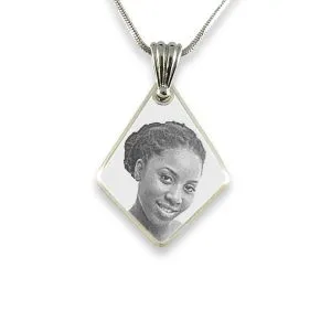 Silver 925 Bevelled Diamond Drop