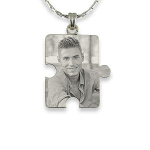 Silver Photo Pendant - Small Jigsaw Piece