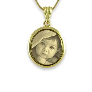 New Baby Photo Keepsake - Gold Plate Small Mounted Portrait Oval