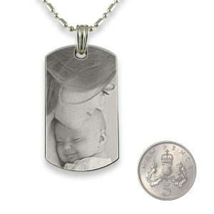 5p Scale Stainless Steel Small ID-Tag Photo Pendant
